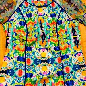 Milly of New York Vibrant Multicolor Patterned Top
